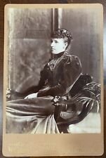 Antique Cabinet Card Photo Beautiful woman seated profile velvet jacket Montreal picture