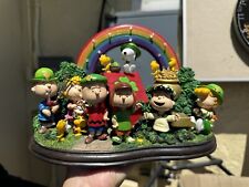 Danbury Mint PEANUTS HOLIDAY LIGHTED SCULPTURE LUCK OF THE IRISH ST PATRICK'S picture