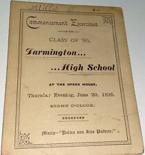 Rare Antique Victorian American Farmington NH High School Commencement Program picture