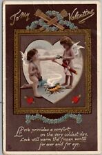 Vintage VALENTINE'S DAY Gel Postcard Cupid 