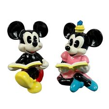 VTG Mickey Minnie Mouse Reading Book Pie Eye Disney Ceramic 7
