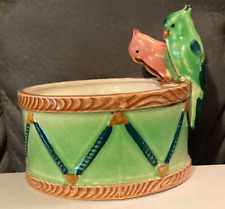 VTG 1960's Pink/Green Bird Planter-Parakeets on Rim-Japan-Thames Ceramics-VGUC picture