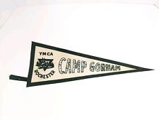 YMCA Rochester NY Camp Gorham Pennant Green/White Cloth Circa 1960s-1970s picture