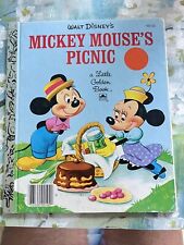 Vintage Walt Disney’s MICKEY MOUSE’S PICNIC Little Golden Book 1950 VGC 100-55 picture