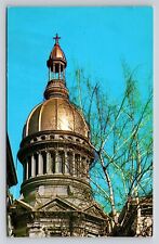 Trenton NJ New Jersey State Capitol Building Gold Dome Golden Vtg Postcard View picture