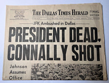 Rare Original Newspaper Nov 22 1963 Dallas Times Herald JFK Kennedy Assassinatio picture