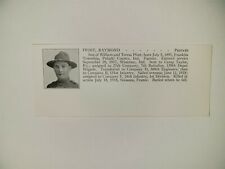 Raymond Pfost Winamac Indiana 309th Engineers 151st Infantry 1921 WW1 Hero Panel picture
