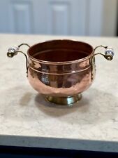 Vintage handmade copper bowl with ceramic handles Copper picture