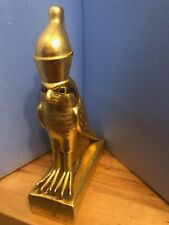 New Egyptian Museum Replica Horus Stone Statue Gold Leaf 11 inch high picture
