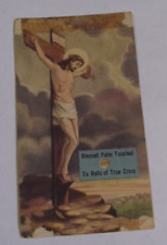 Vtg blessed palm touched to relic of the true cross prayer before crucifix card picture