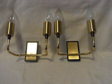 Pair Two Arms Brass Sputnik Sconces By Kaiser Leuchten Germany Mid Century #UEBN picture