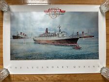Cunard Line “Legendary Queens” 150 Year Anniv Poster QE2 & More Ocean Liner Ship picture