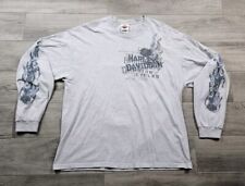 Harley Davidson LS T-shirt Palm Beach FL RK Stratman Shark Flames Gray Mens XL picture