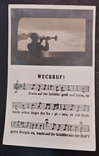 vtg postcard RPPC WECKRUF Morning Call music German unposted picture