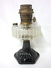 ALADDIN MODEL B CLEAR W/BLACK BASE CORINTHIAN OIL LAMP picture