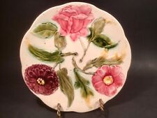 Antique French Floral Orchies Early Art Nouveau Majolica Plate c.1880s picture