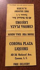 Corona Plaza Liquors Long Island Matchcover 50s-60s picture