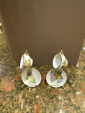Pair Of Vintage Miniature Cup And Saucer With Stand. Made in Japan picture