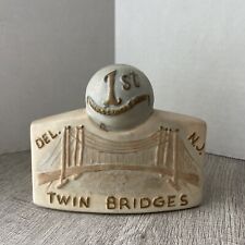 Vintage 1979 Signed Jim Beam Twin Bridges 10th Anniversary Commemorative Figure picture