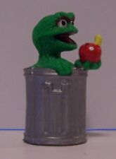 Oscar the Grouch Trash Can PVC  Red Apple Sesame Street Muppet Applause  picture