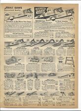 1937 Sears Catalog Ad Page Merit Craftsman Saw Planes Chisels Ax Hachet Level picture