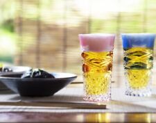 Kagami Crystal Pair Slim Glass Red/Blue 120ml Edo Kiriko Glass From JAPAN NEW picture