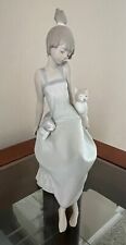 RETIRED Lladro Figurine 5443 Bedtime Girl with Two Cats Made in Spain w/box picture