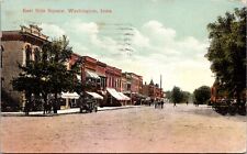 Postcard East Side Square in Washington, Iowa~1417 picture
