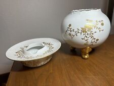 1960's Matching Set Hand-Painted Porcelain Pieces- Golden Leaves, Signed picture