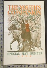 1905 EQUESTRIAN HORSE LOVE ROMANCE RIDE BECHER ART COVER YOUTHS COMPANION 28261 picture