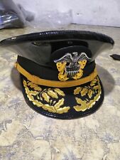 US navy commander admiral hat in black pvc waterproof picture