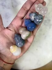 6 Hand Carved Crystal Mix Gourd/Wulu Carvings - Oj, Afghan Jade, Blue Aventurine picture