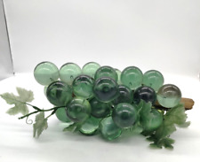 Vintage Mid Century Modern Lucite Cluster of 30+ Green Grapes Driftwood Stem MCM picture