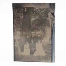 Antique Tintype Photograph Family at Tree picture