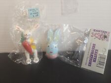 2 Vintage Wooden Bunny Ornaments Easter Decorations Easter Parade picture