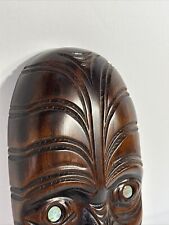 Rare Vintage Wooden Maori Mask or Parata Face Carving Hand Carved in New Zealand picture