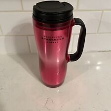 2006 Starbucks Hot Pink Red Tumbler Cup Travel Mug W/ Handle 16 oz picture