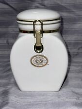 Vintage European Coffehouse Collection White Ceramic Canister picture