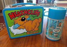 1982 HEATHCLIFF METAL LUNCHBOX with THERMOS Aladdin picture