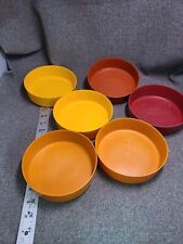 VTG Tupperware Big Wonders 2 Cup Cereal Storage Bowls Harvest Colors Set of 6 picture