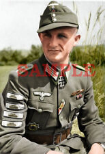 German WW 2 Sergeant Major Panzergrenadiere Colorized Photo 8 X 10 Reproduction picture