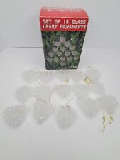 Vintage Spun Glass Heart Ornaments Set Of 15 Christmas Valentine’s Day Hearts 2” picture