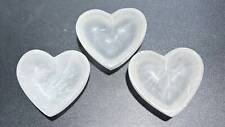 Wholesale Bulk Lot 3 Pack Of Selenite Heart Bowls Crystal Charging Cleansing picture