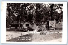 Deer River Minnesota MN Postcard RPPC Photo Blue Haven Resort Car c1940s Vintage picture