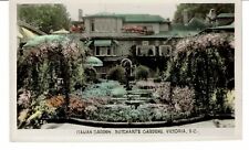 Italian Garden Butchart Gardens Victoria BC Canada RPPC handpainted postcard b20 picture