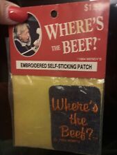 Vintage Where's the Beef ? Wendy's 1984 Embroidered Iron on Patch NIP Denim  picture