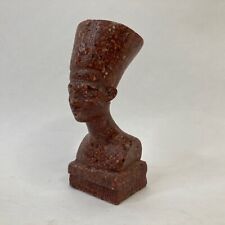 Vintage 20th c Egyptian Porphyry Stone Bust of Nefertiti picture