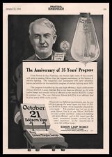 1914 Thomas Edison Lamp Works Harrison New Jersey Mazda Lamp Edison Day Print Ad picture