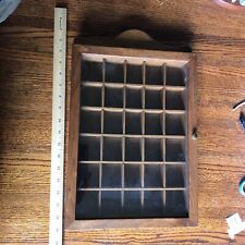 Wooden Thimble Miniatures Display Case With Magnetic Glass Door 11 X 17 VGC picture
