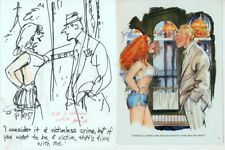 Hugh Hefner SIGNED Doug Sneyd Original Art Prelim Sketch Playboy Gag Rough 2014 picture